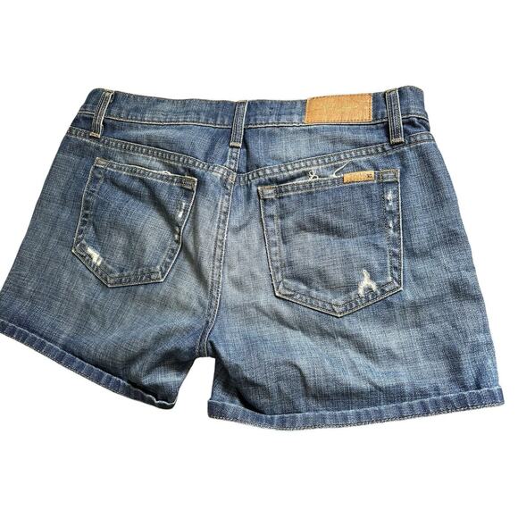 Joe’s Jeans Raw Edge Hem Frayed Distressed Denim Blue Jean Shorts Sz 27 - Picture 2 of 7